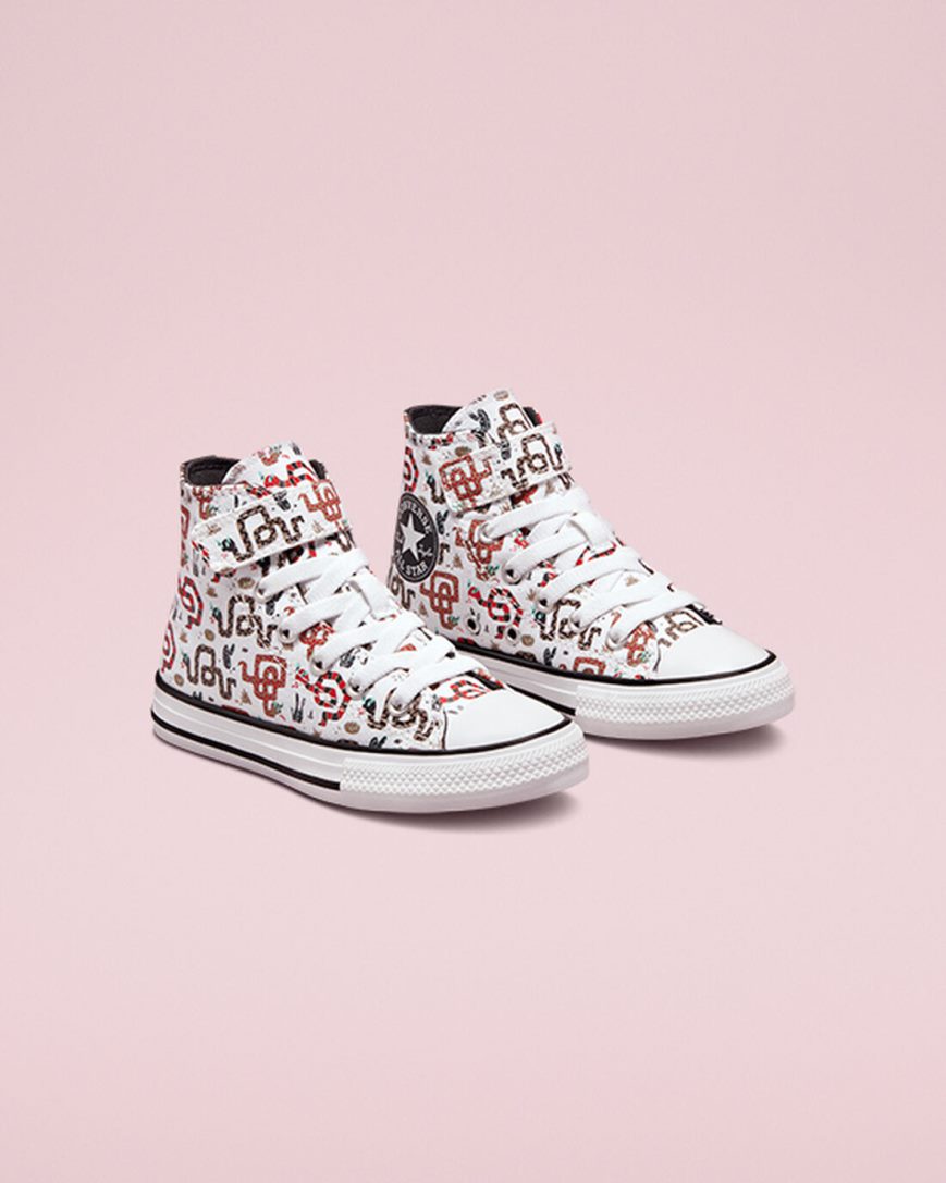 Boys' Converse Chuck Taylor All Star Easy-On Snake High Top Shoes White / Grey / Red | AU C6849F